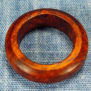 Domed Hardwood Ring Made from Briarwood - Size 7.5  (US)